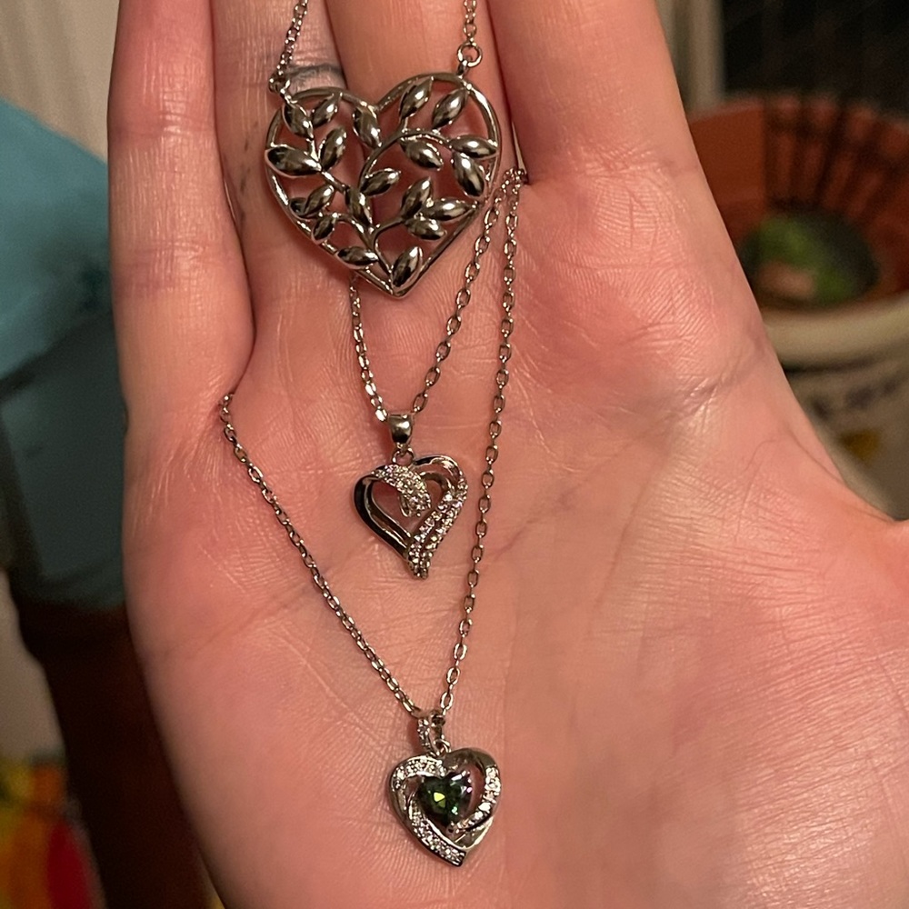 FJ Swarovski heart necklace bundle